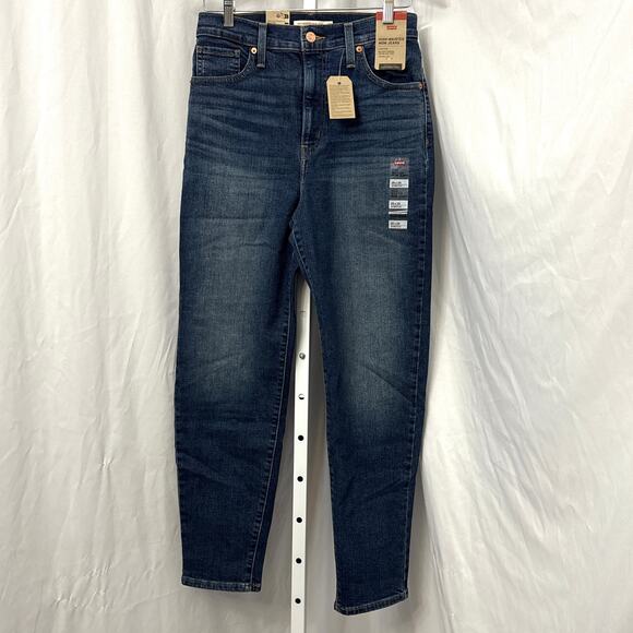Levis Jeans Womens 29 x 29 Mom High Waisted Rise Blue Stretch Tapered New - Picture 1 of 10